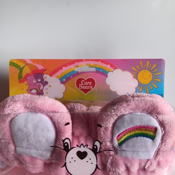 NEW Care Bears Cheer Bear Ears Spa Headband Strechy Terry Pink Rainbow 80s - Picture 3 of 4